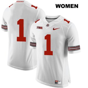 Women's NCAA Ohio State Buckeyes Jeffrey Okudah #1 College Stitched No Name Authentic Nike White Football Jersey IG20X37AG